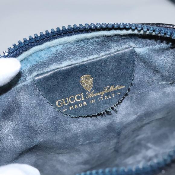 GUCCI GG Supreme Sherry Line Shoulder Bag Pvc Leather Navy Red - Picture 16 of 16